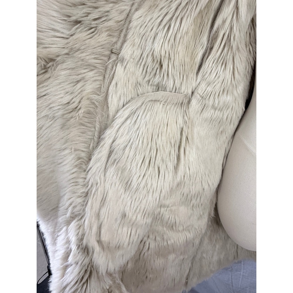 NWT‎ Donna Salyers Fabulous Furs Sand Faux Suede Fur Trim Draped Coat XL NEW - Picture 12 of 13